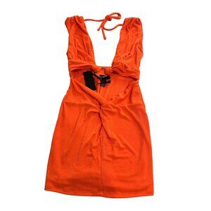 h:ours Elvira Mini Dress in Neon Orange